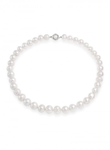 Silver Plated Pearl Earring And Necklace Set