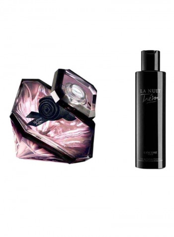 مجموعة تضم عطر لا نوي تغيزوغ EDP + لوشن مرطب للجسم 1x La Nuit Tresor EDP -200 ml, 1x Moisturiser Body Lotion - 75مل