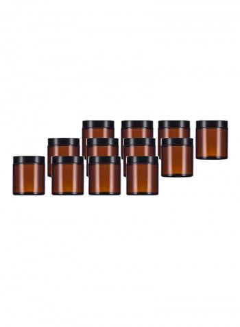 Pack Of 12 Amber Glass Straight Sided Jar