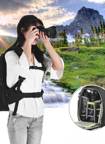 Professional Large Capacity DSLR Camera Backpack Black