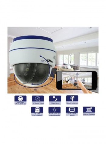 Wireless Dome PTZ IP Camera With Support P2P Phone APP And TF Card Slot