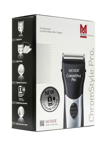 Chromstyle Pro Professional Cordless Hair Clipper Black/Silver