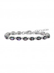 925 Sterling Silver 13.92 Ct Topaz Studded Tennis Bracelet