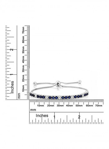 925 Sterling Silver Sapphire And Diamond Studded Bracelet