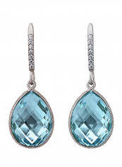 925 Sterling Silver Topaz Dangle Earrings
