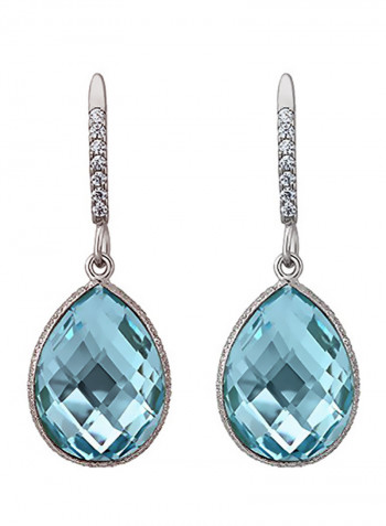 925 Sterling Silver Topaz Dangle Earrings
