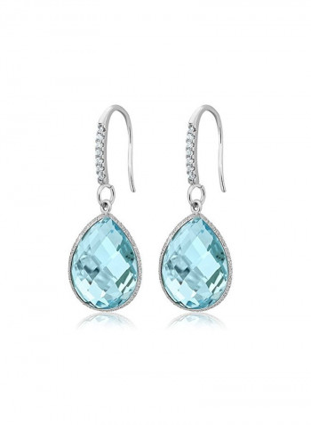 925 Sterling Silver Topaz Dangle Earrings