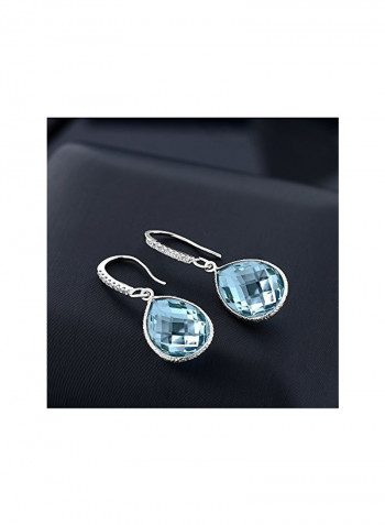 925 Sterling Silver Topaz Dangle Earrings