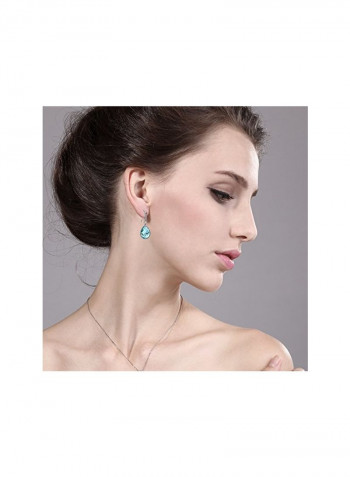 925 Sterling Silver Topaz Dangle Earrings