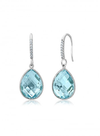 925 Sterling Silver Topaz Dangle Earrings