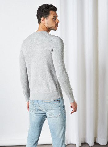 Global Striped Sweater Medium Grey Heather