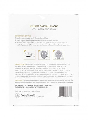 10-Sheet Elixir Collagen Face Mask 27ml
