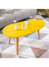 Oval Coffee Table Yellow/Brown