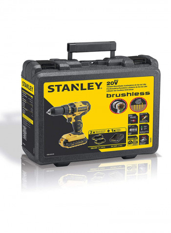 Cordless Brushless Drill Driver Yellow/Black 203x185x80millimeter