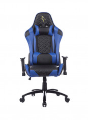 Adjustable Gaming Chair With Lumbar Cushion Blue/Black