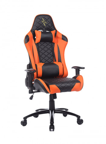 Adjustable Gaming Chair With Lumbar Cushion Orange/Black
