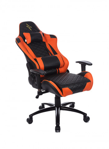 Adjustable Gaming Chair With Lumbar Cushion Orange/Black