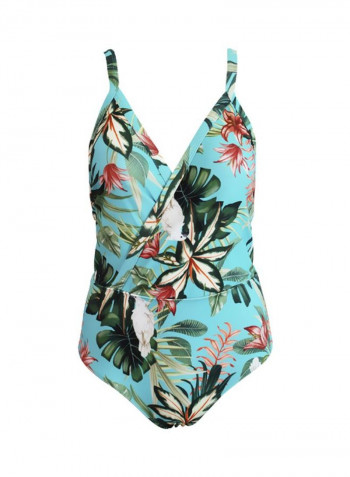 Flower Printed Swimsuit Floral Green