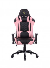 Adjustable Gaming Chair With Lumbar Cushion Pink/Black