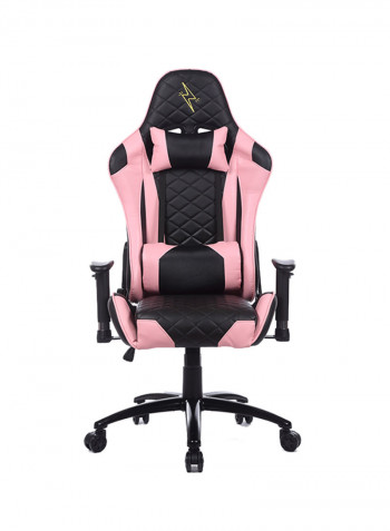 Adjustable Gaming Chair With Lumbar Cushion Pink/Black