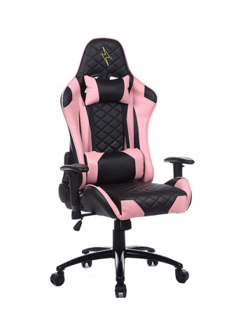 Adjustable Gaming Chair With Lumbar Cushion Pink/Black