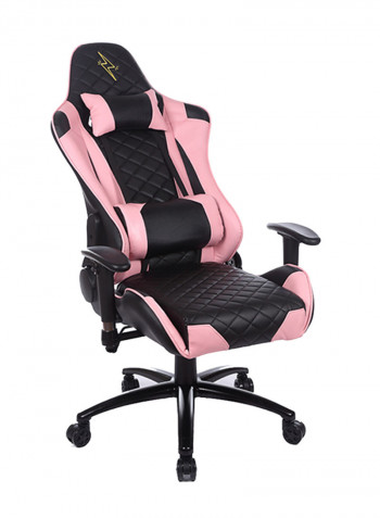 Adjustable Gaming Chair With Lumbar Cushion Pink/Black