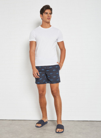 Embroidered Swim Shorts Abysm/Turquin Blue