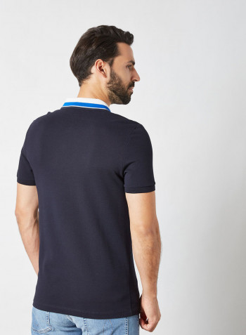 Contrast Collar Slim Fit Polo Abysm/Flour/Lazuli