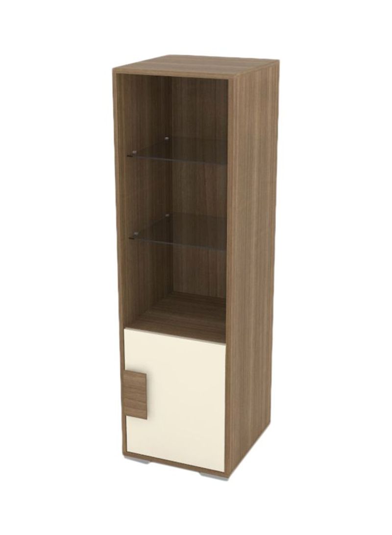 Grace Side TV Cabinet Brown/White 95x45x158cm