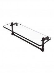 Glass Shelf With Integrated Towel Bar Clear/Black 16x5x5inch