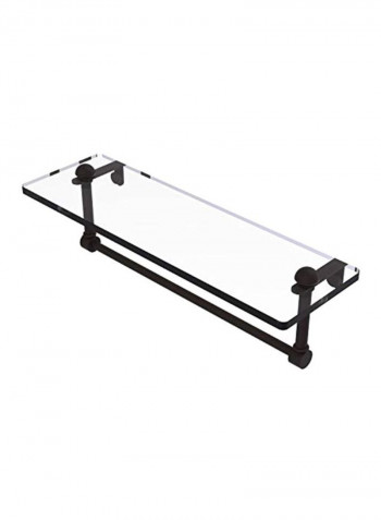 Glass Shelf With Integrated Towel Bar Clear/Black 16x5x5inch