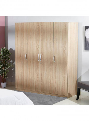Kulltorp 4-Door Wardrobe Brown 158x181.5x45.5centimeter