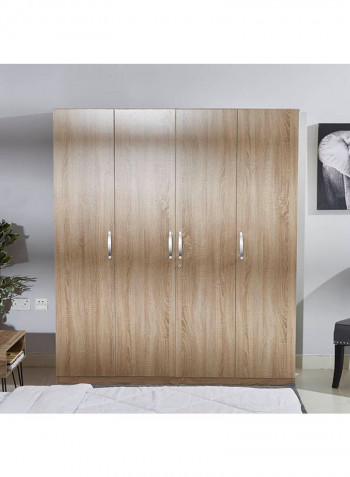Kulltorp 4-Door Wardrobe Brown 158x181.5x45.5centimeter