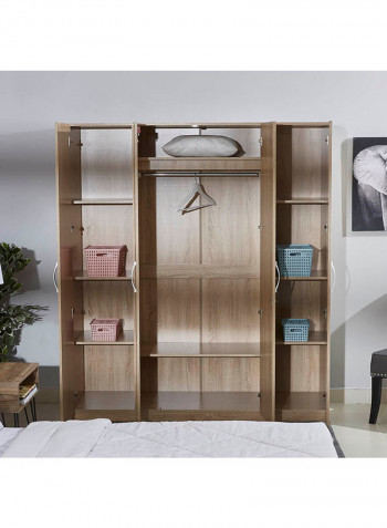 Kulltorp 4-Door Wardrobe Brown 158x181.5x45.5centimeter