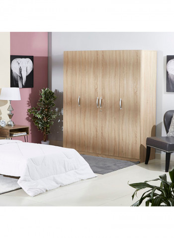 Kulltorp 4-Door Wardrobe Brown 158x181.5x45.5centimeter