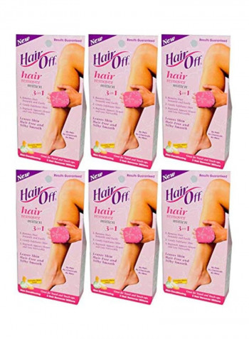 6-Piece 3 In 1 Hair Removal Mitten Set