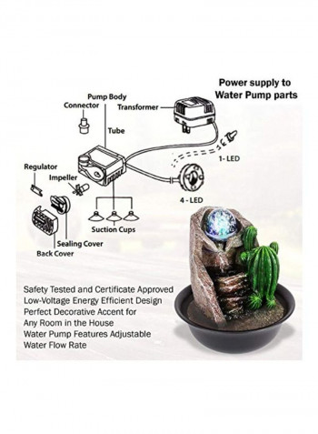 Desktop Electric Water Fountain Kit Brown/Green/Black 7.9x8.3x7.9inch