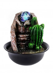 Tabletop Water Fountain Brown/Green/Purple 7.9x7.9x8.3inch
