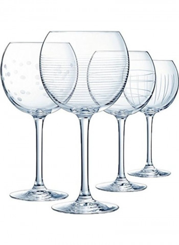 4-Piece Goblet Balloon Glass Clear