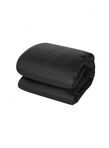 7-Piece Jacquard Striped Comforter Set Black King