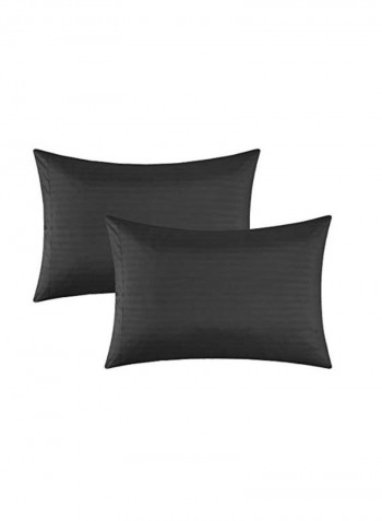 7-Piece Jacquard Striped Comforter Set Black King