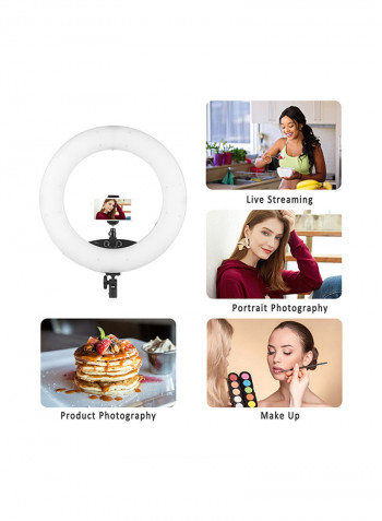 Dimmable  LED Ring Light With Tripod Stand Kit 48watts Black