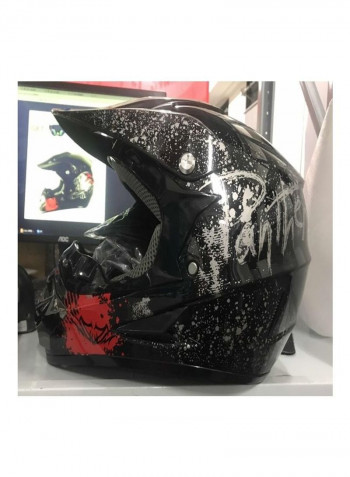 5-Piece Full-Face Off-Road Motorcycle Helmet And Accessories Set 35x35x35cm