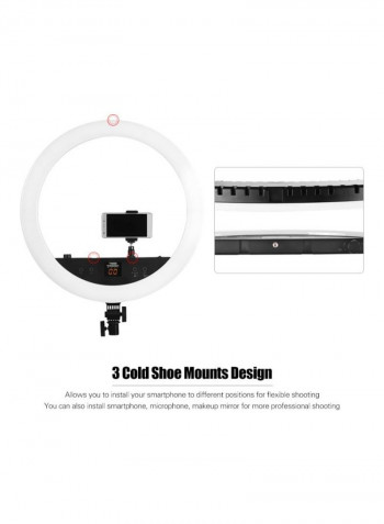 LED Video Ring Light With Remote Control White