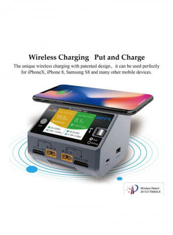 Wireless Battery Charger Grey/Yellow/Green