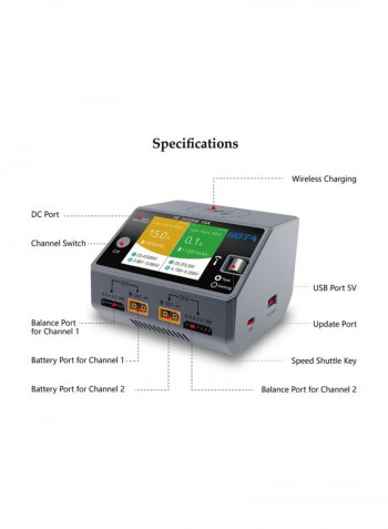 Wireless Battery Charger Grey/Yellow/Green