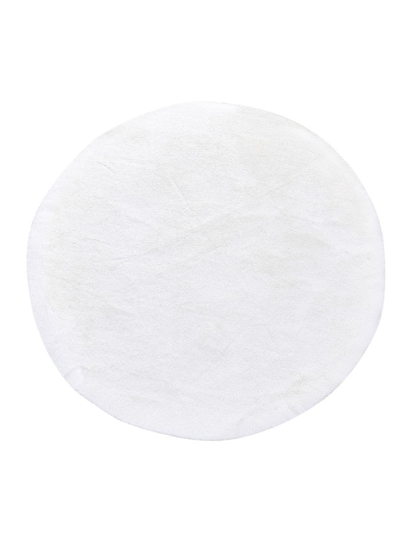 European Round Wear-Resistant Rug White 50x75centimeter