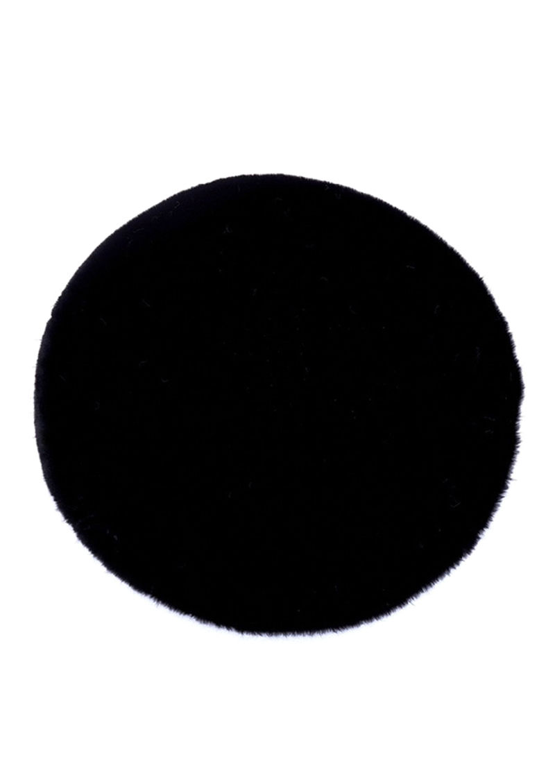 Round Wear Resistant Rug Black 50x75centimeter