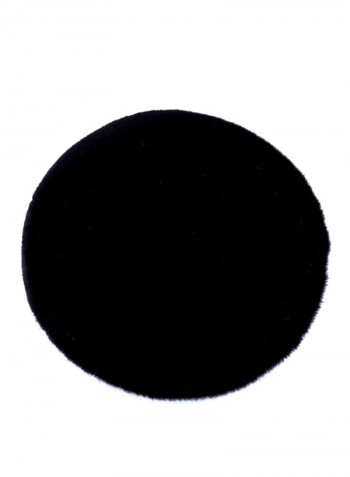 Round Wear Resistant Rug Black 50x75centimeter