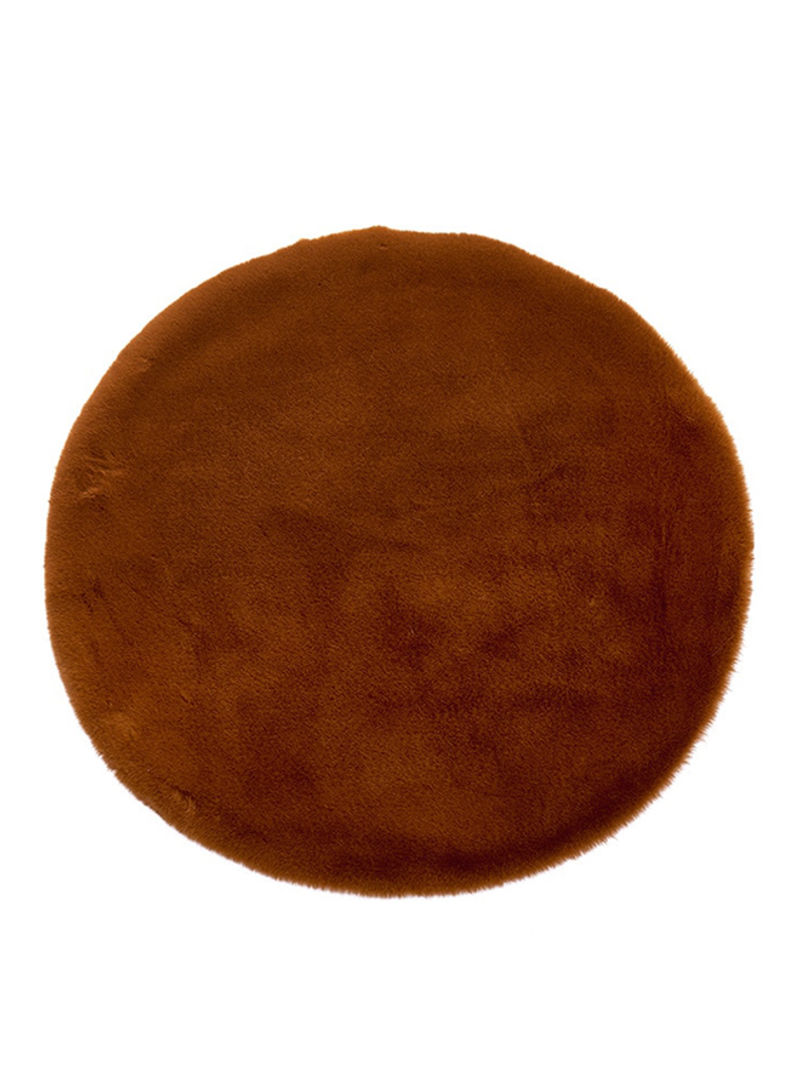 Round Wear Resistant Rug Brown 50x75centimeter